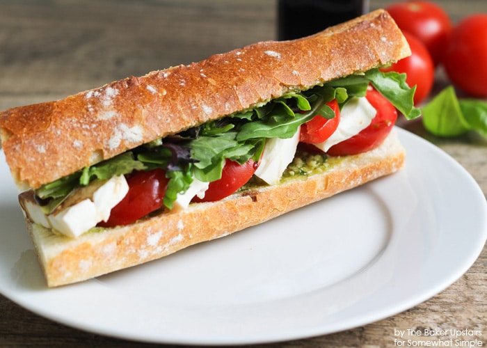 11″ Caprese Baguette with Fresh Mozzarella, Basil, & Optional Prosciutto